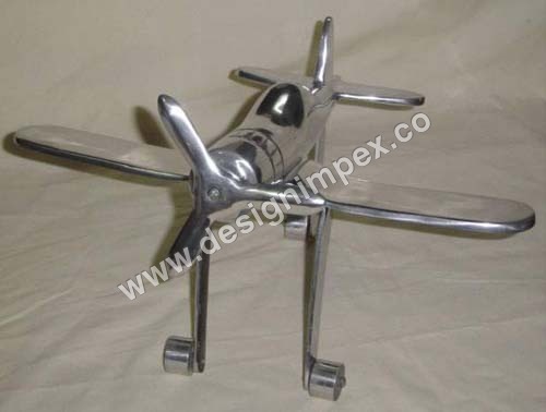 Silver Coated Glossy Aeroplane Model