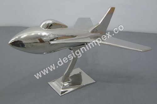 Silver Metal Coated Glossy Aeroplane Model
