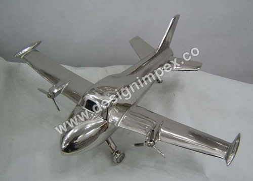 Decor Silver Aeroplane Model