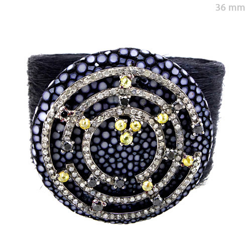 Pave Diamond Silver Bracelet