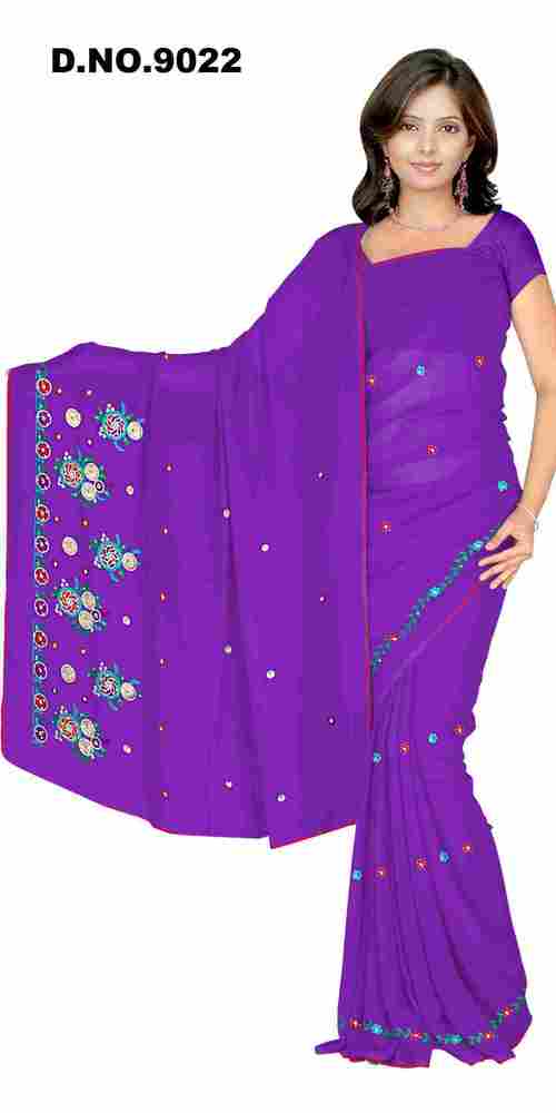 dyed work saree