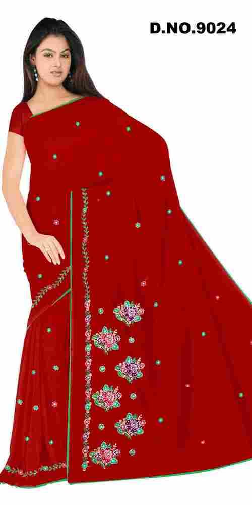 dyed work saree