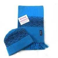 Blue Woolen Mufflers Cap Sets