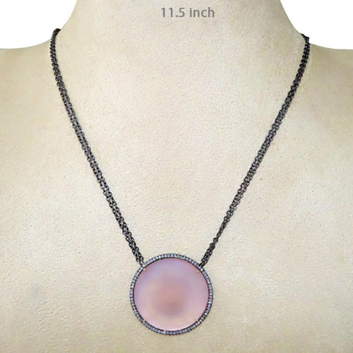 Diamond Onyx Gold Necklace