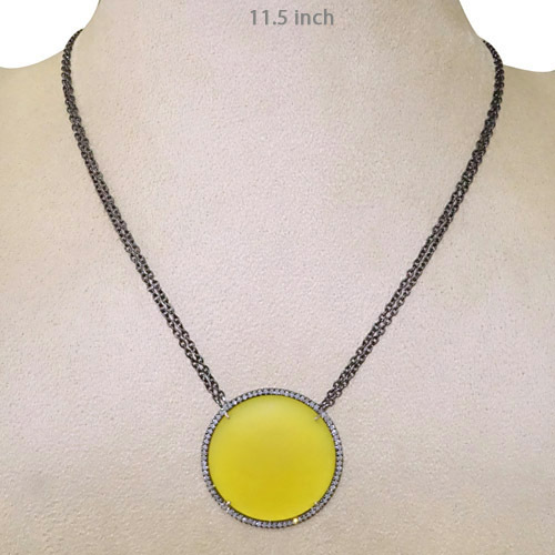 Diamond Onyx Gold Necklace