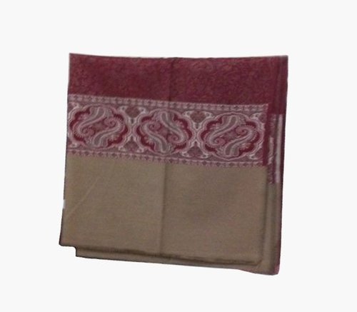 Traditional Jacquard Shawl - Jacquard Fabric, Variable Dimensions, Beige Pink | Lightweight, Durable, Colorfast, Soft Texture, Paisley Pattern