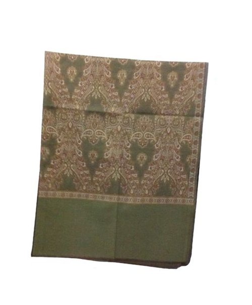 Designer Jacquard Wool Shawl - Wool, Varied Dimensions, Olive Green | Soft Wool, Warmth, Shrink Resistant, Pilling Resistant, Skin Friendly, Durable, Stylish, Floral Design
