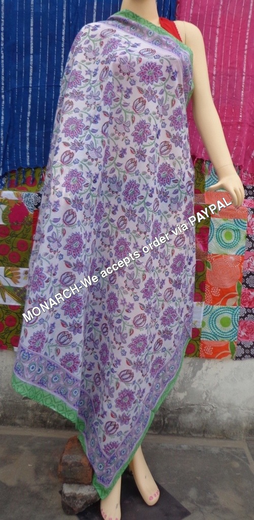 PINK FLOWER HAND BLOCK PRINT SARONG