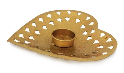Beautiful Handmade Metal Heart Shape Tea Light Candle Holder House Decor