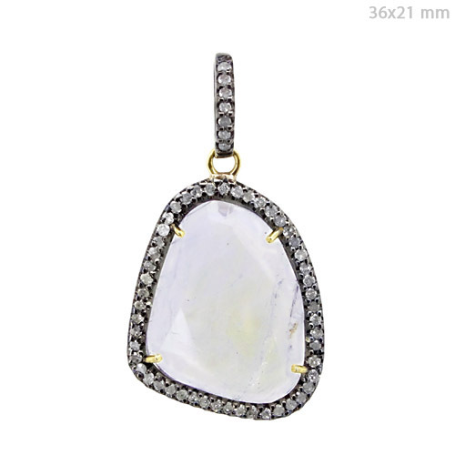 Moonstone Diamond Gold Pendant