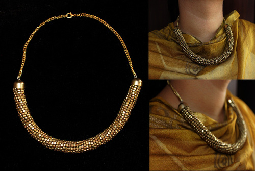 Golden Beads Ethnic Necklace - 18 Inch Gold, 5 mm Beads, Clasp Closure | Elegant Design, Trendy Style, Comfortable Fit