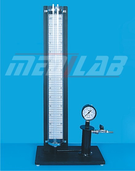 Boyle's Law Apparatus - Glass & Metal, 15x15cm Base, 1 Meter Height, 0-100 kPa Pressure Range | Easy Setup, Accurate Readings, Durable, Clear Scale, Compact Design, Reliable Results