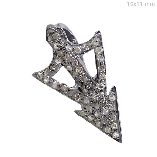 Pave Diamond Silver Pendant