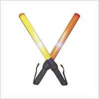 Safety Light Batons - Polycarbonate, 310mm Length, Red & Green Fluorescent Signals | Lightweight, Non-breakable, Rechargeable Battery Powered