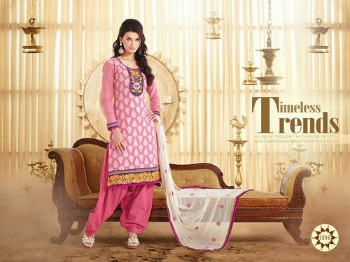 Designer Printed Cotton Punjabi Suit