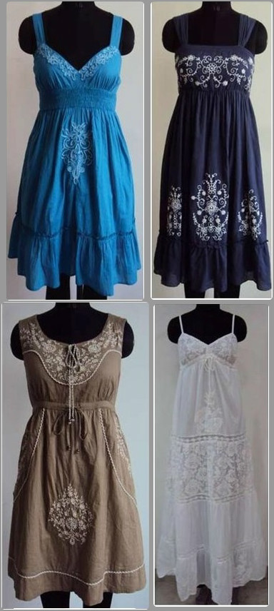 Fashionable One Piece Dress - Cotton, S-XL, Multiple Colors | Floral Embroidery, Stylish Design, Comfortable Fit
