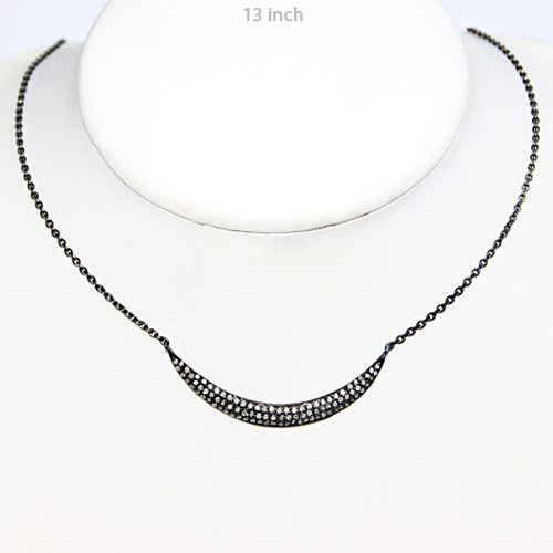 Pave Diamond Sterling Silver Necklace