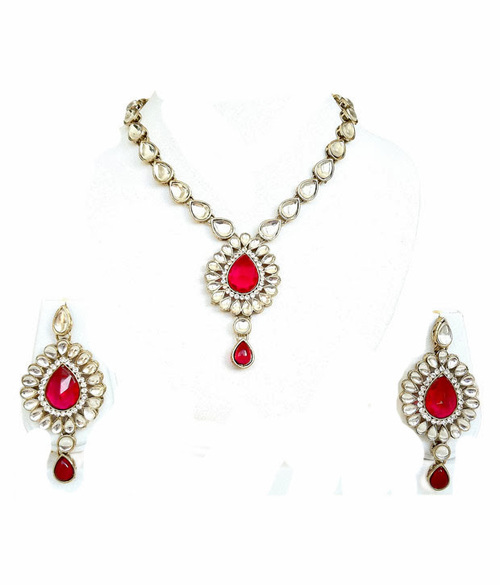 Pink Kundan Necklace Set 06