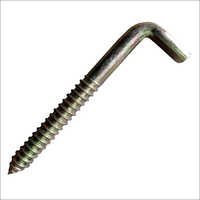 L-type Hook Screw - Carbon Steel, 90mm Length, 9.90mm Major Diameter | Corrosion Resistant, Sturdy, Golden Plated Finish