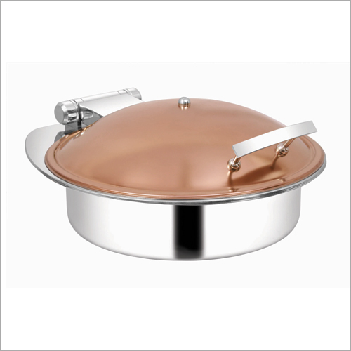 Round Rose Gold Induction Chafer - Stainless Steel, 12 Inch Diameter, Rose Gold | Food Warming, Induction Compatible, Elegant Design
