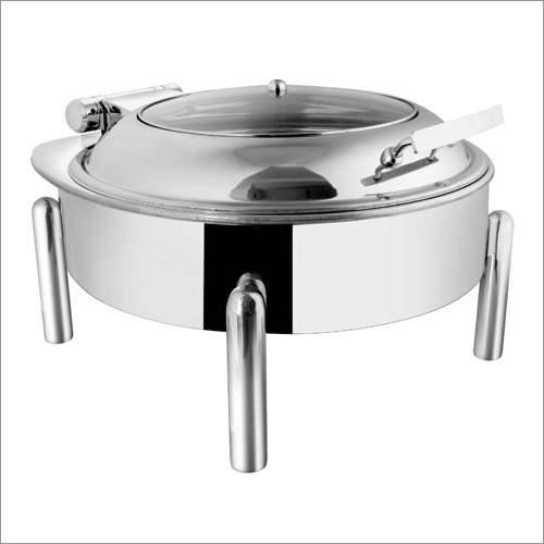 Round Glass Lid Chafer with Pipe Stand