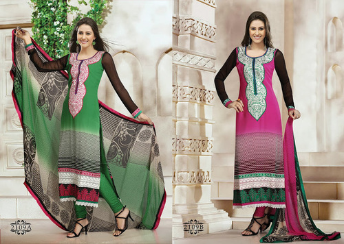 Salwar Suits - Polyester, 54 Inches, Pink | Embroidered, Elegant Design, Soft Fabric, Comfortable Fit, Stylish Look, Vibrant Colors, Trendy Style