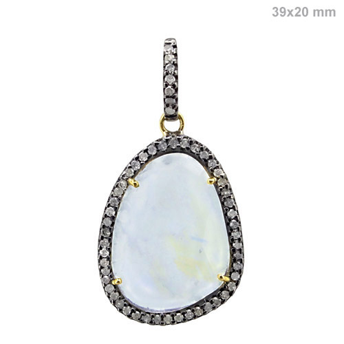 Moonstone Diamond Gold Pendant