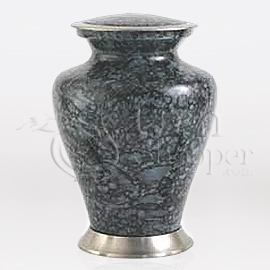 Glenwood Gray Marble Brass Metal Cremation Urn