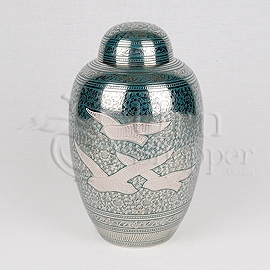 Going Home Doves Brass Metal Cremation Urn