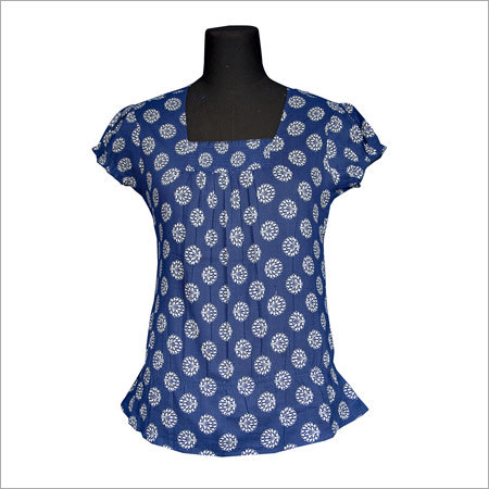 Printed Peasant Top