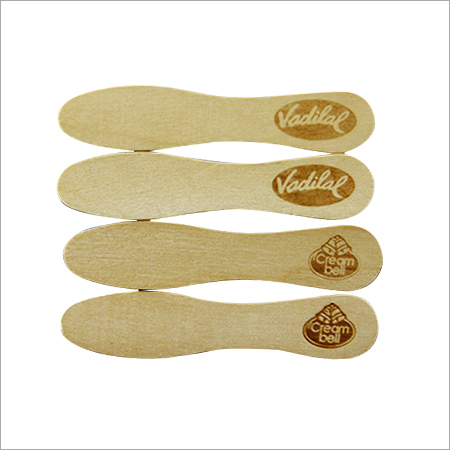 Wooden Ice Cream Spoon with Logo Printed