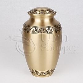 Golden Leaves Brass Metal Cremation Urn