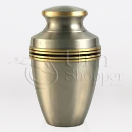 Grecian Pewter Brass Metal Cremation Urn