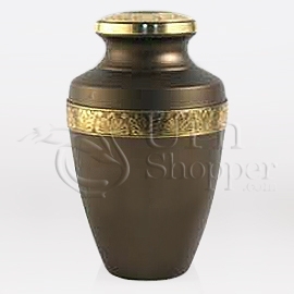 Grecian Rustic Bronze Brass Metal Cremation Urn