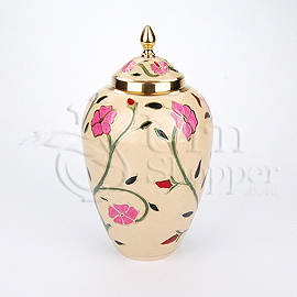 Heather Brass Metal Cremation Urn