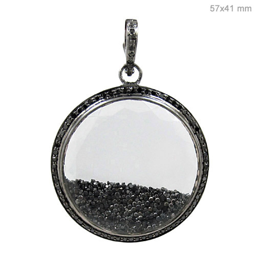 Silver Diamond Crystal Pendant