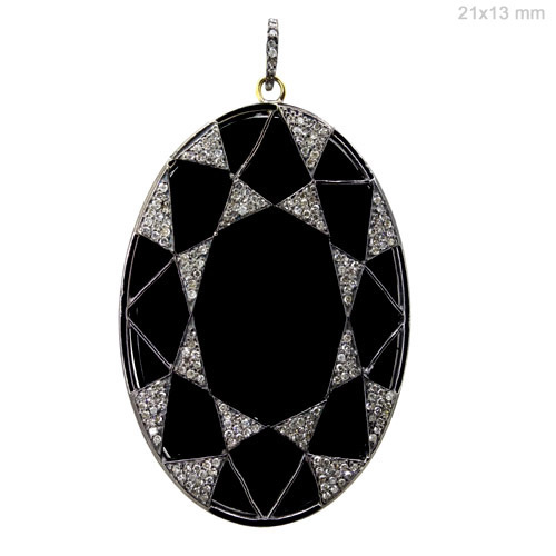 Onyx Diamond Gold Pendant
