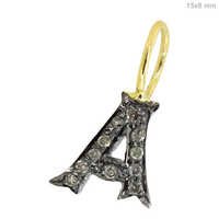 Gold Pave Diamond Alphabet Pendant