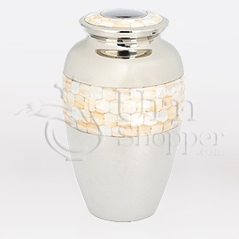 Mother of Pearl Brass Metal Cremation Urn