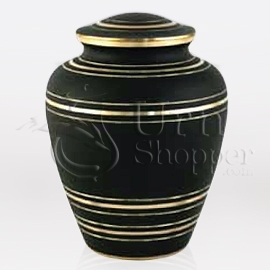 Black Onyx Elite Brass Metal Cremation Urn