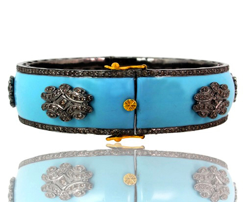 Gold Pave Diamond Bangle
