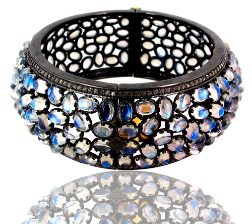 Moonstone Diamond Bangle Jewelry