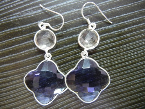Clover Shaped Bezel Earrings