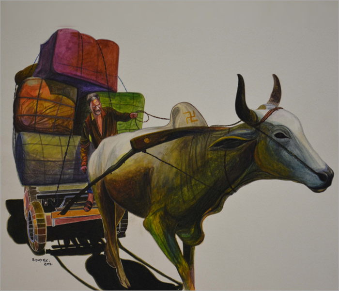 BK-11 x 14 without Frame, 16 x 20 with Frame - Canvas Artwork, Vibrant Colors, Expressive Modern Style