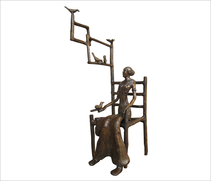 Asurved Playing with bird,Bronze