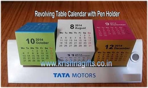 Calendar Revolving with Pen Holder