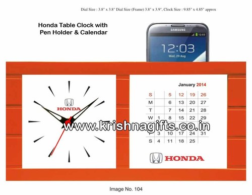 Clock Table-with Pen Holder-Calendar