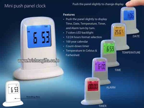 LCD Clock Mini Push Panel-Color Changing