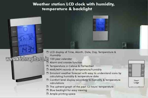 LCD Clock-Weather Station Humidity Temp backlight