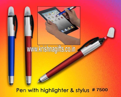 Pen with highlighter and Stylus